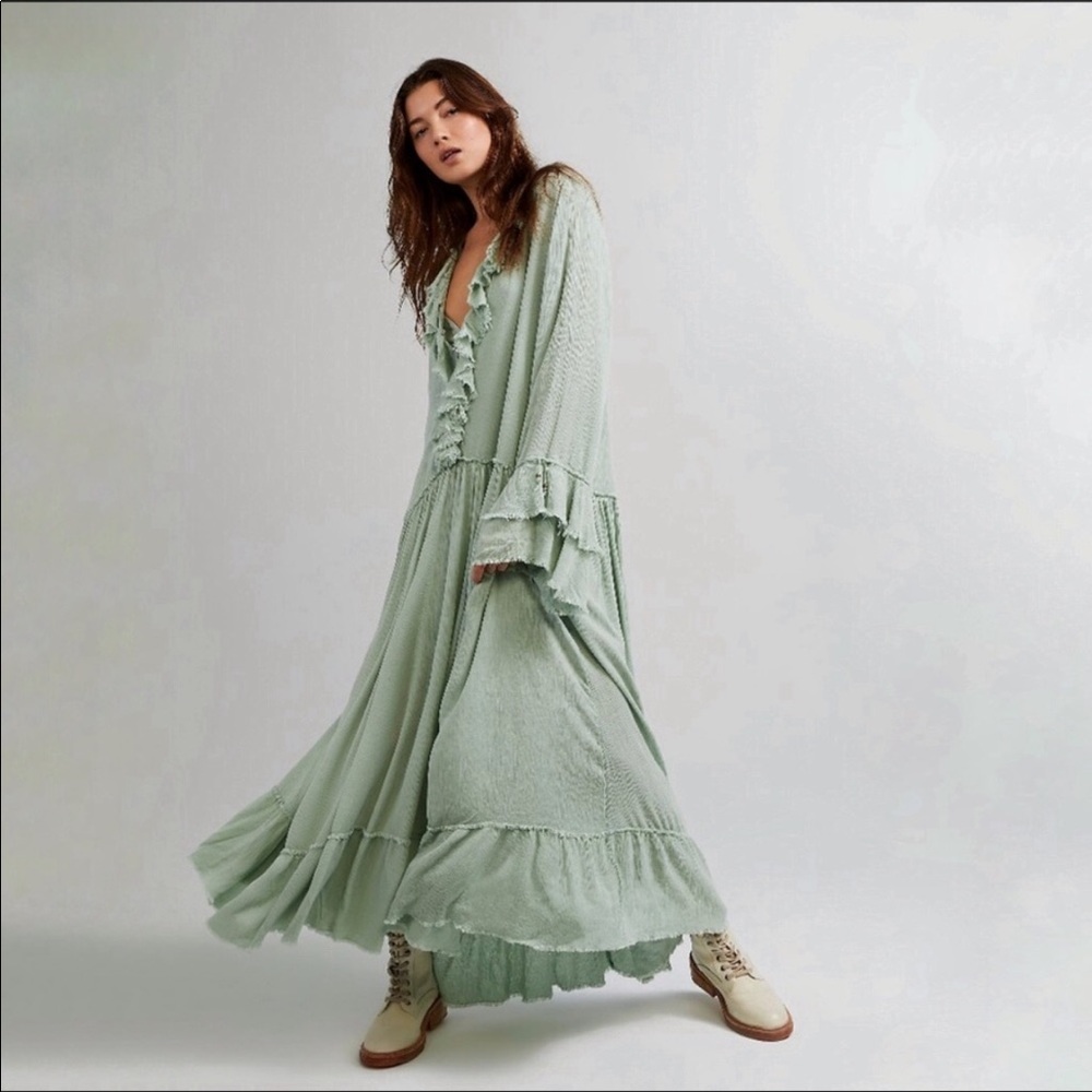 Free People | Sweet Darlin Maxi Dress Minted Jade